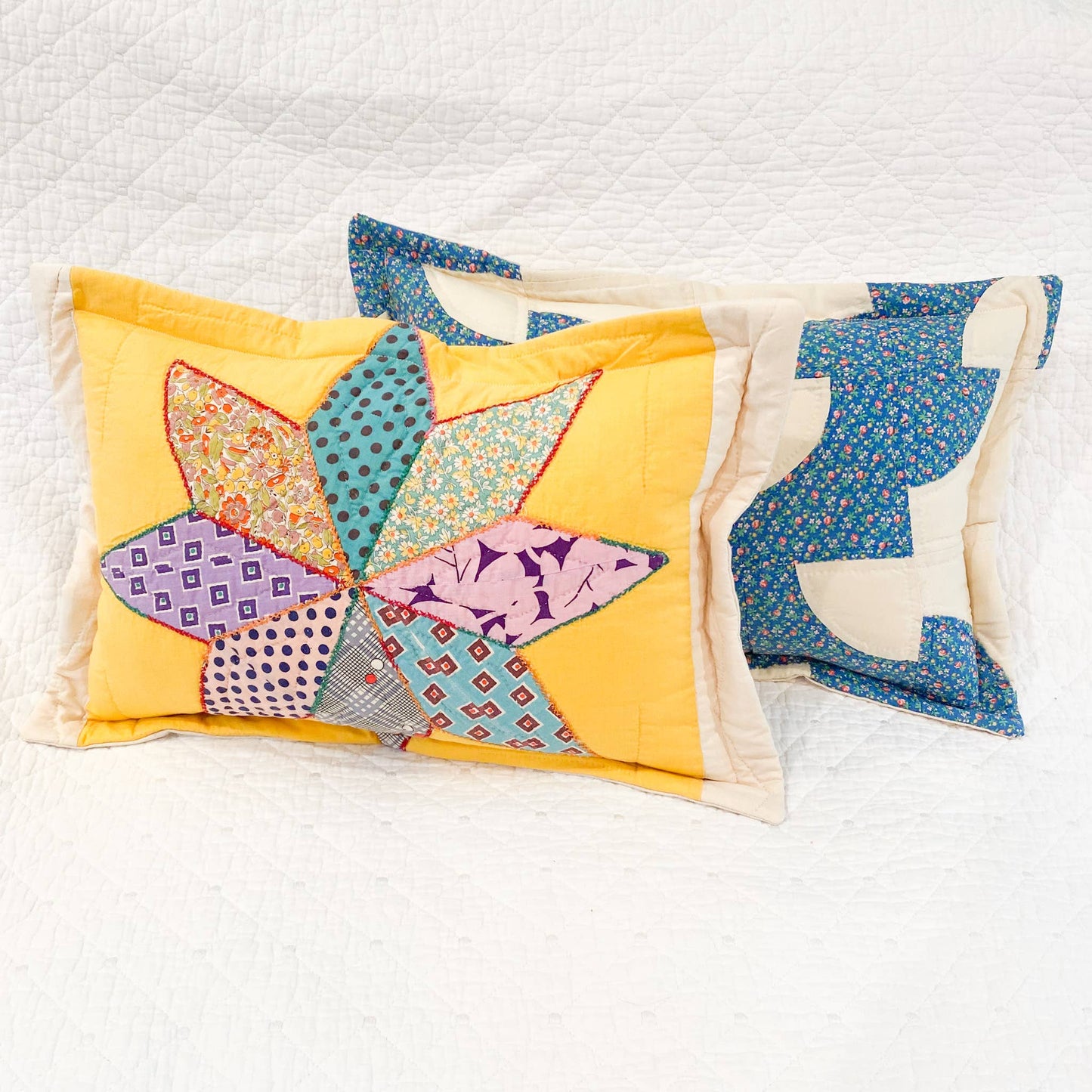 Lumbar Pillow made from Vintage Quilts