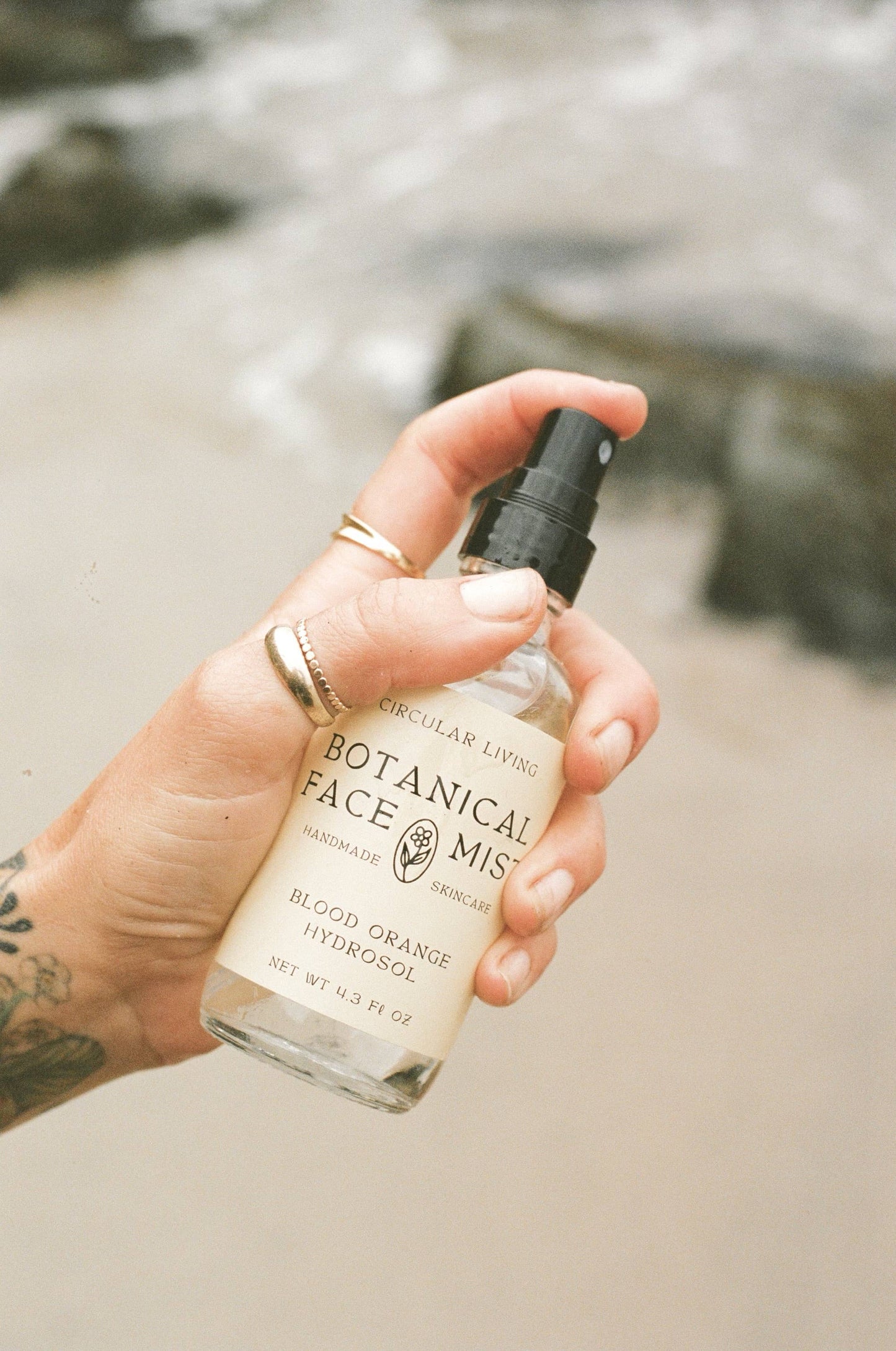 Botanical Face Mist, Blood Orange Hydrosol: Mist Top (Reusable) 4.3 fl oz