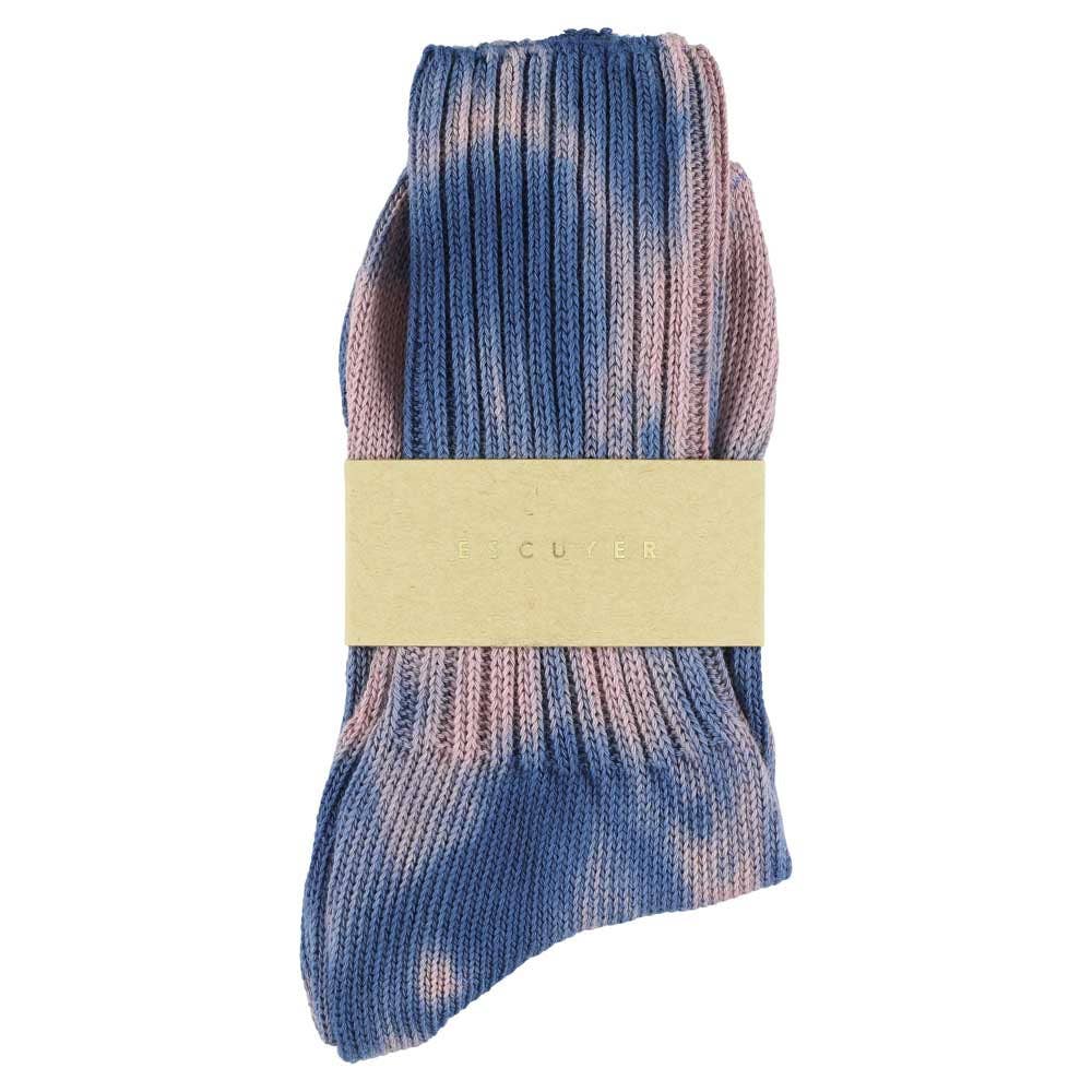 Women Tie Dye Socks | Indigo & Coral