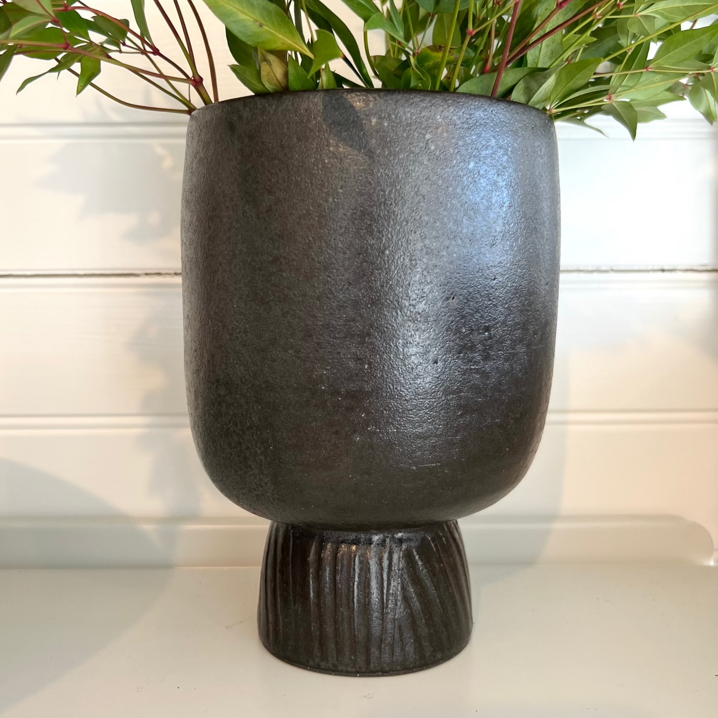 Black Pedestal Vase