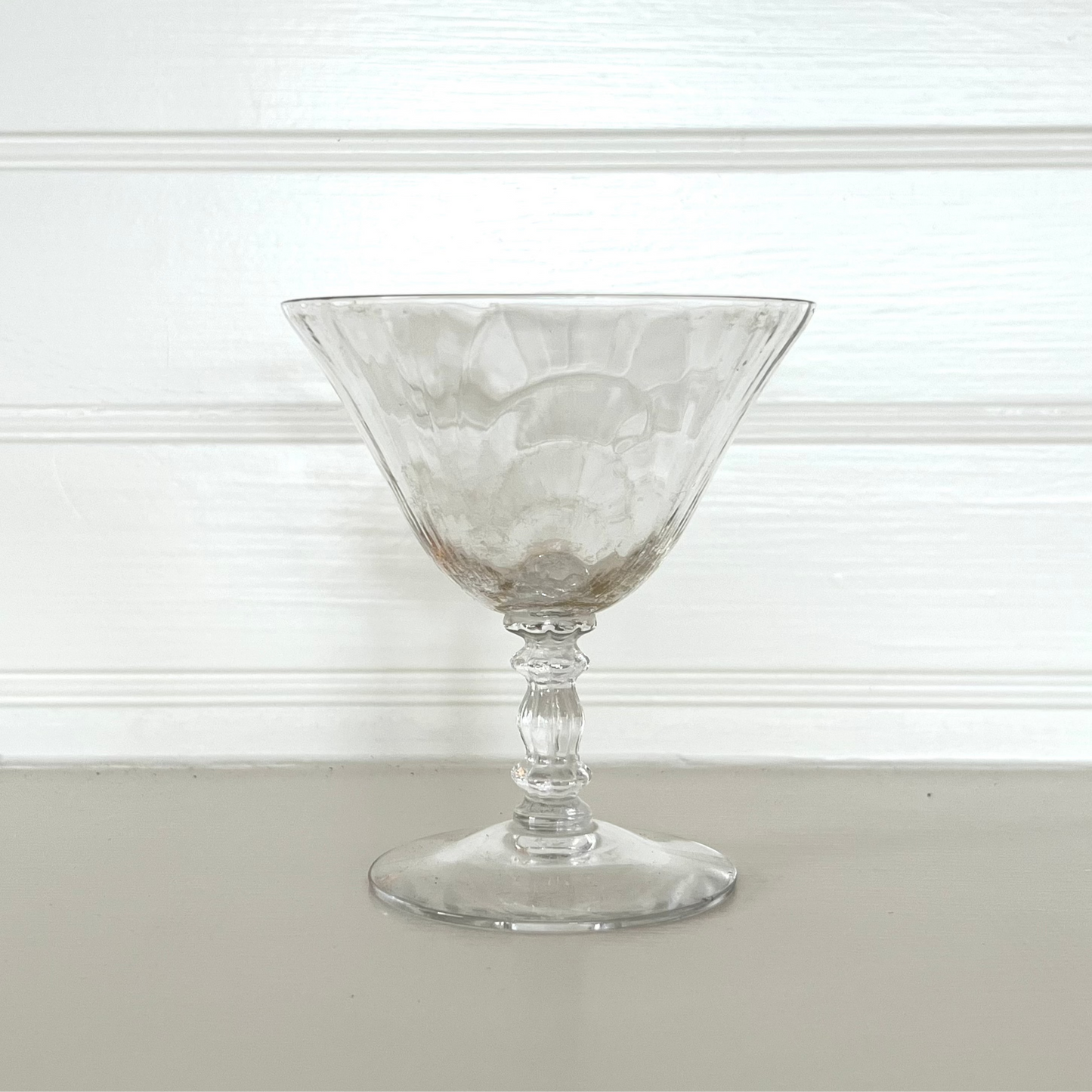 Vintage Optic Glass Coupe Set