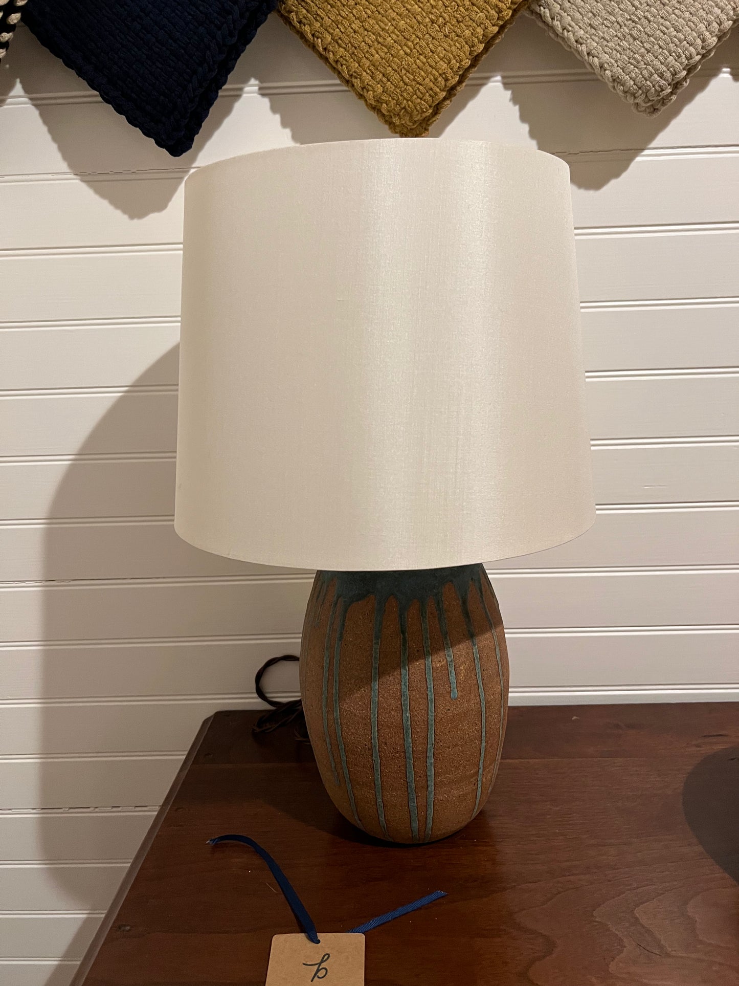 Ceramic Drip Lamp with Custom Silk Shade