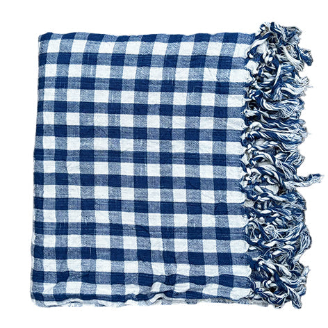 Indigo Gingham Tablecloth