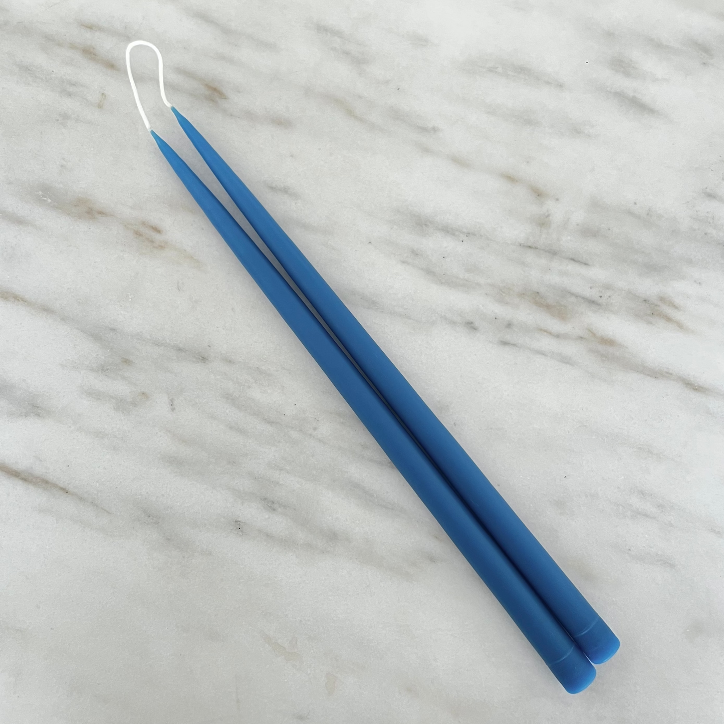 17" Hand Dipped Beeswax Tapers | Peacock Blue