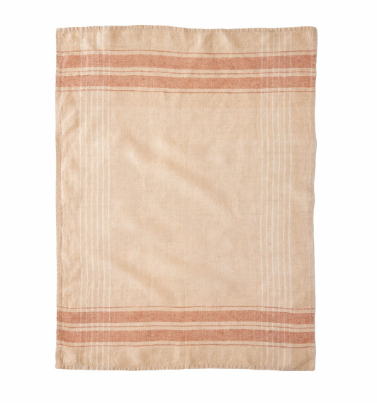 Linen Tea Towel | Picnic Stripe in Dune
