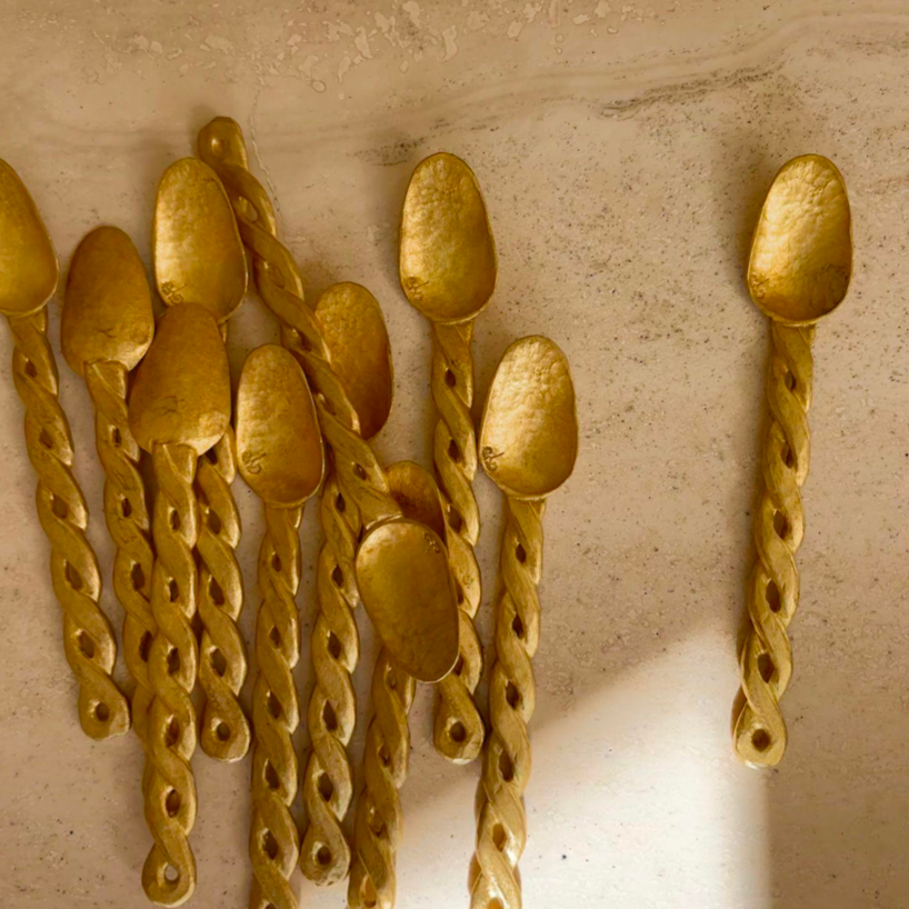 Brass Twist Teaspoons