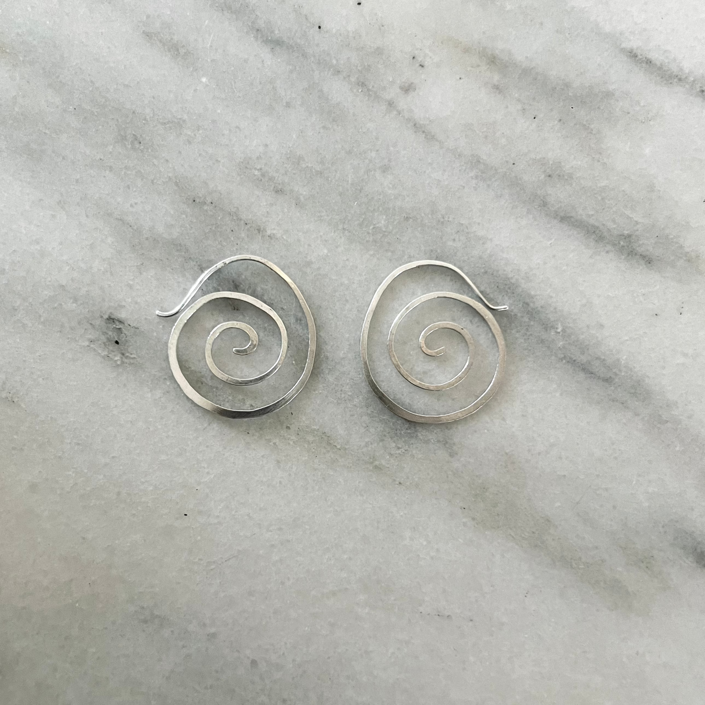 Fine Spiral Medium Silver Earrings