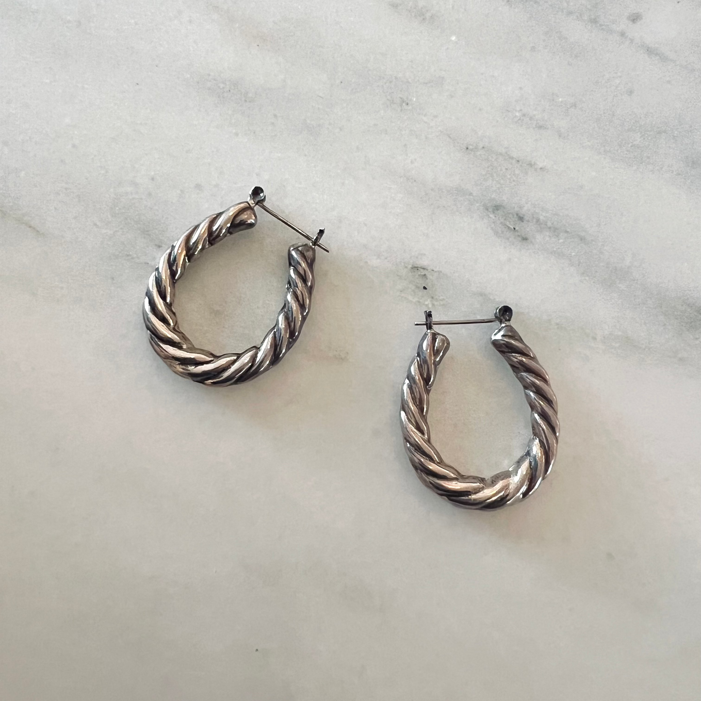 Vintage Sterling Silver Twist Earrings