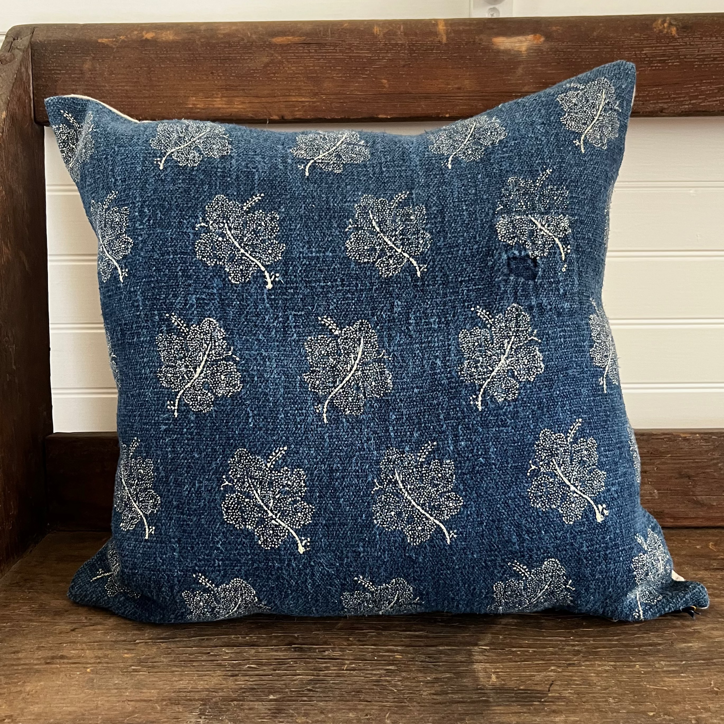 Indigo Pillow with Floral Print