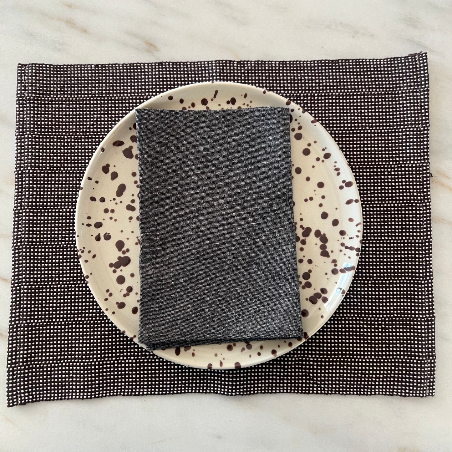 Handwoven Placemat | Brown & White