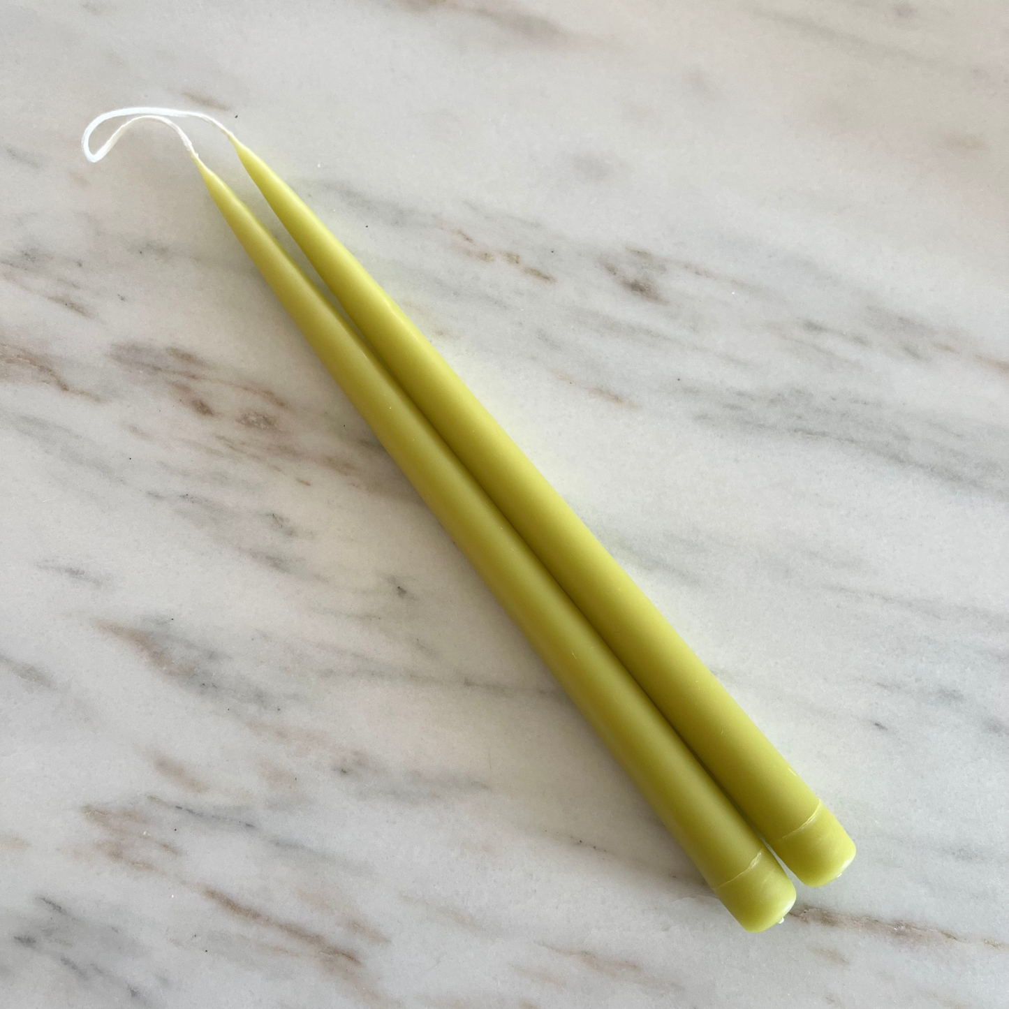 Hand Dipped Beeswax Tapers | Chartreuse
