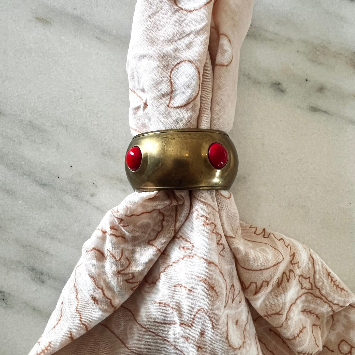 Vintage brass Napkin Ring Set
