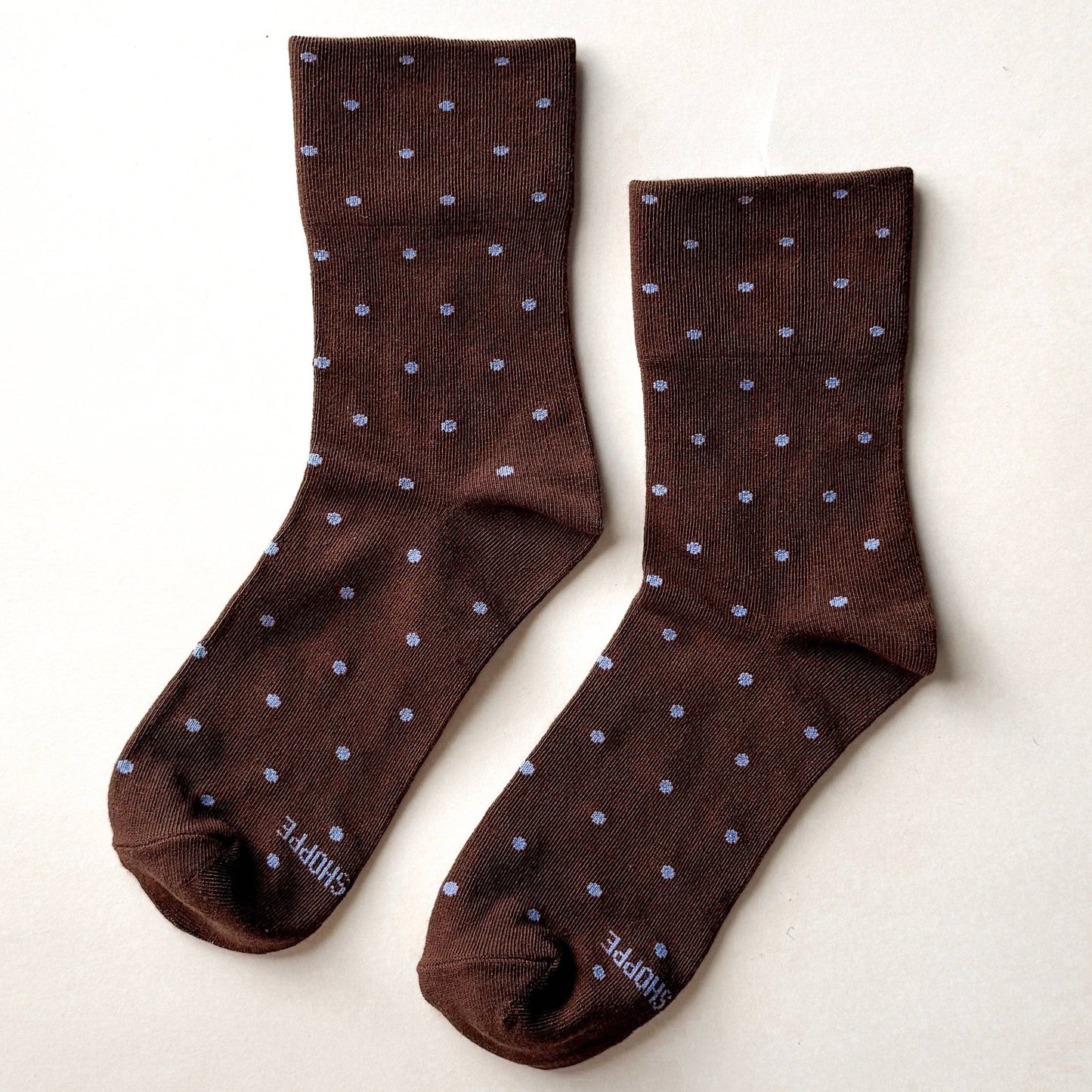 Polka Dot Socks | Cacao & Blue