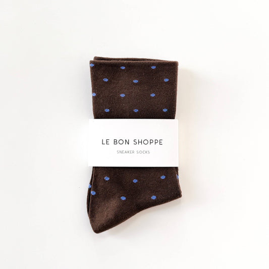 Polka Dot Socks | Cacao & Blue