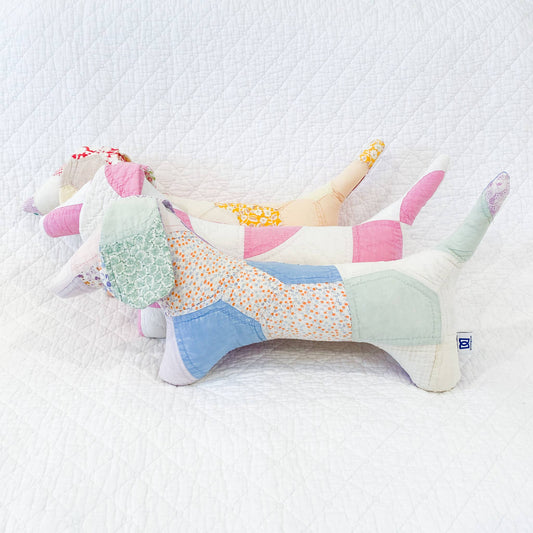 Vintage Quilt Stuffed Dog