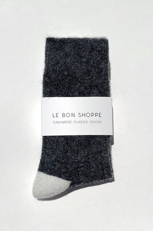 Classic Cashmere Socks | Charcoal Melange