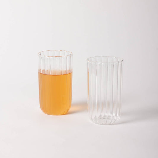 Ribbed Glass Tumbler
