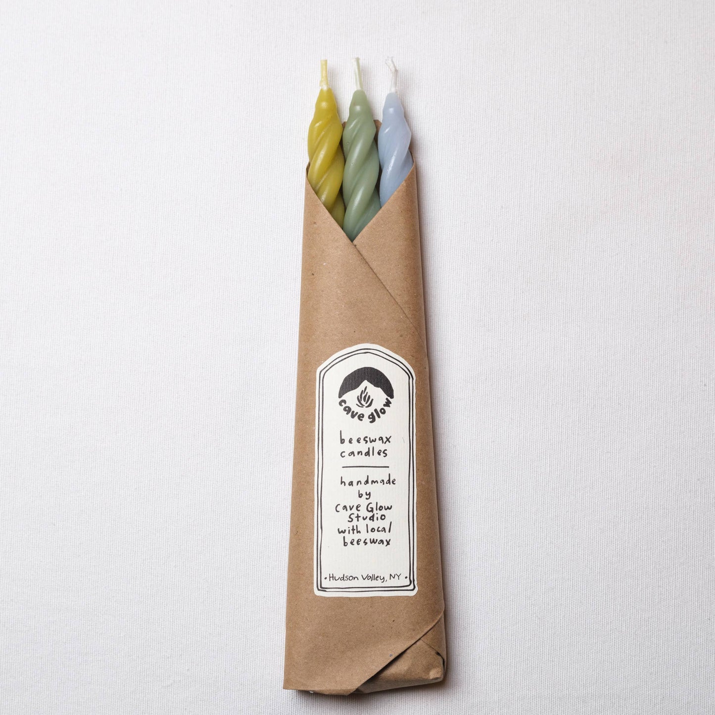 Spiral Beeswax Candles Set | Hydrangea