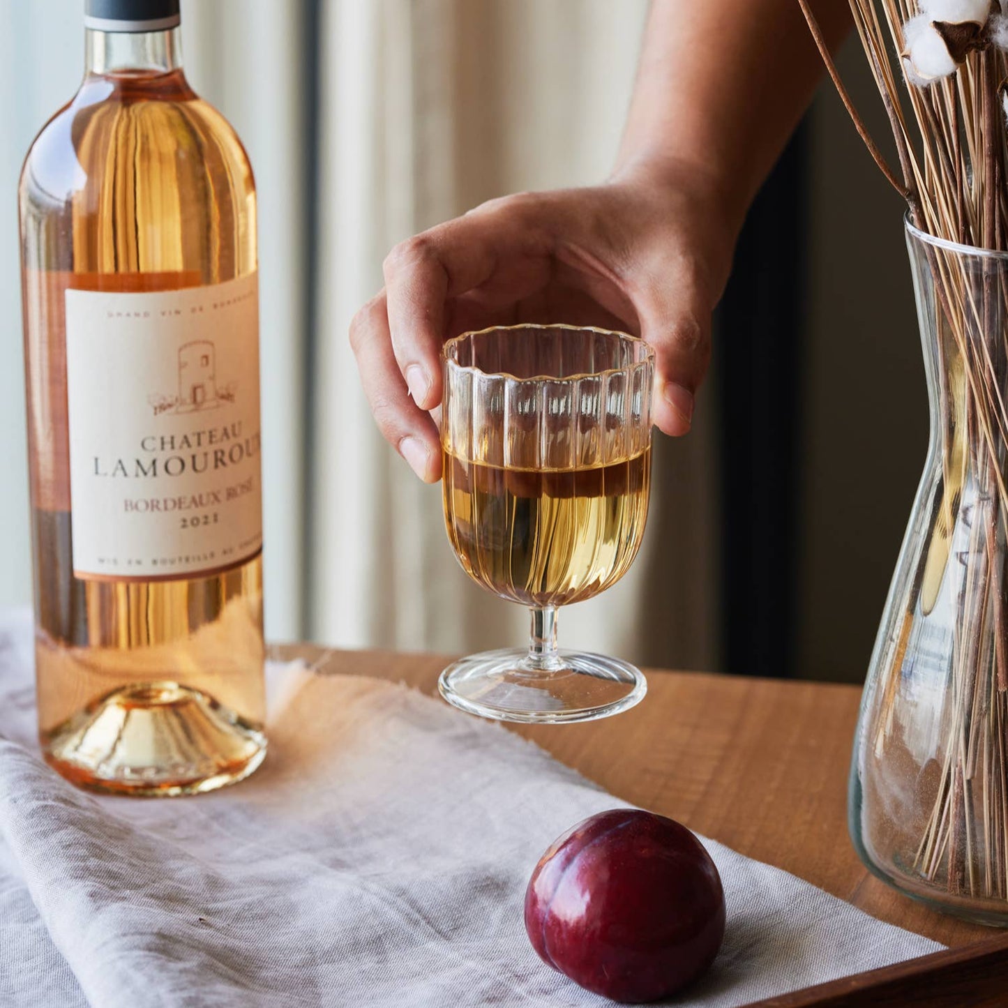 Ribbed Glass Stemware