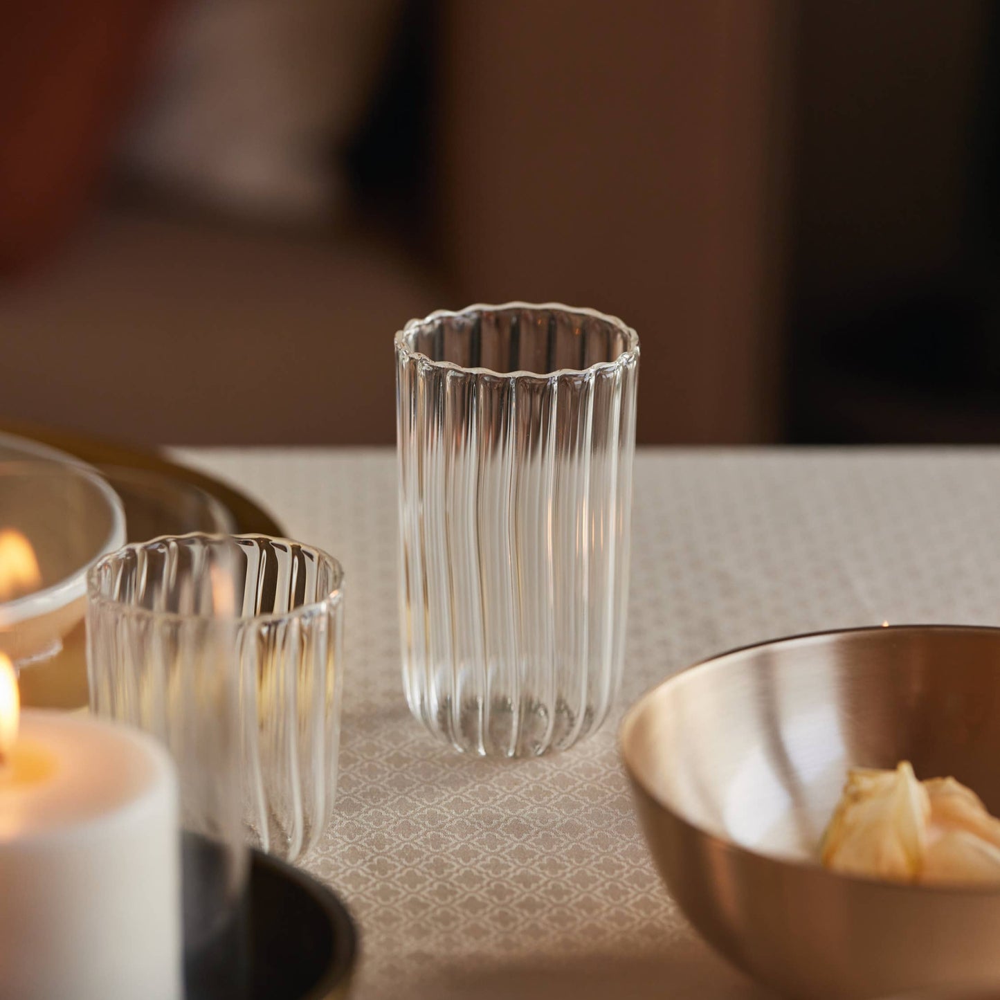 Ribbed Glass Tumbler