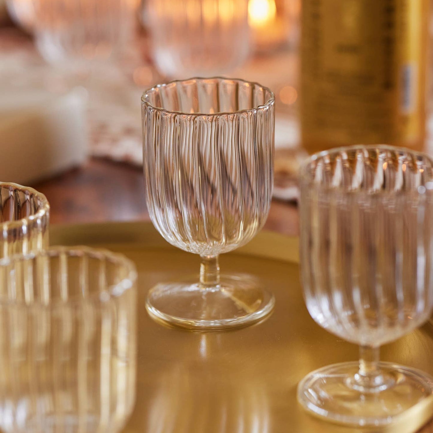 Ribbed Glass Stemware