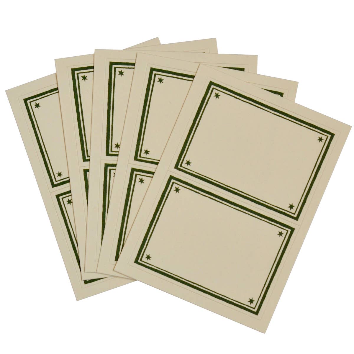 Large Green Border Labels | Set of 10