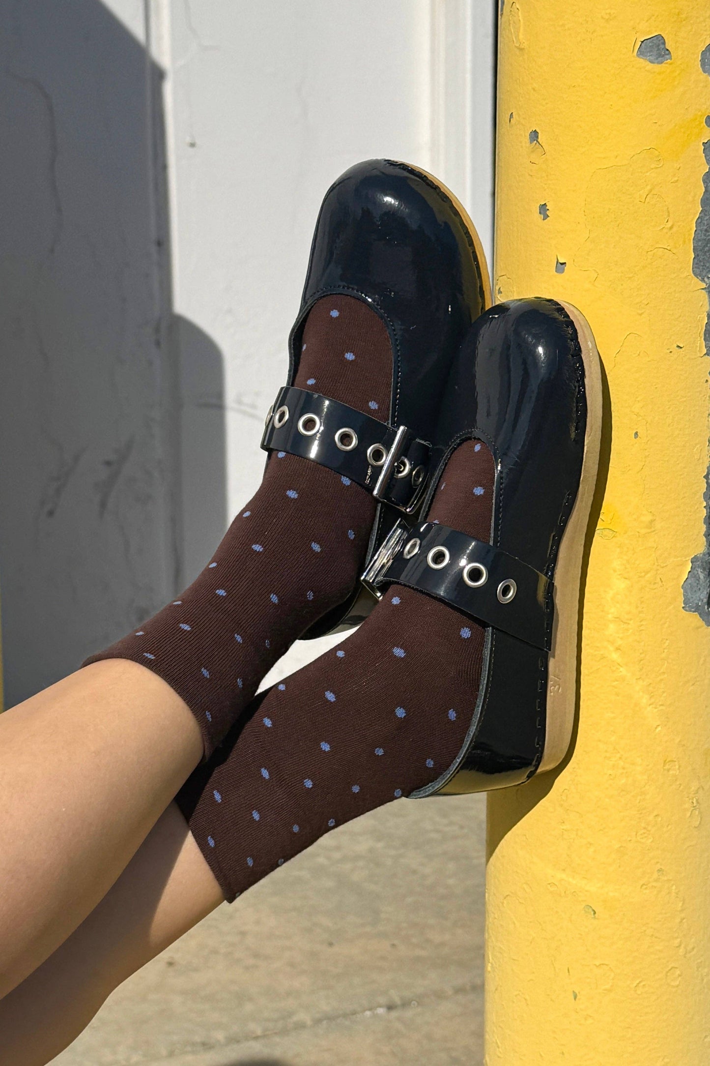 Polka Dot Socks | Cacao & Blue