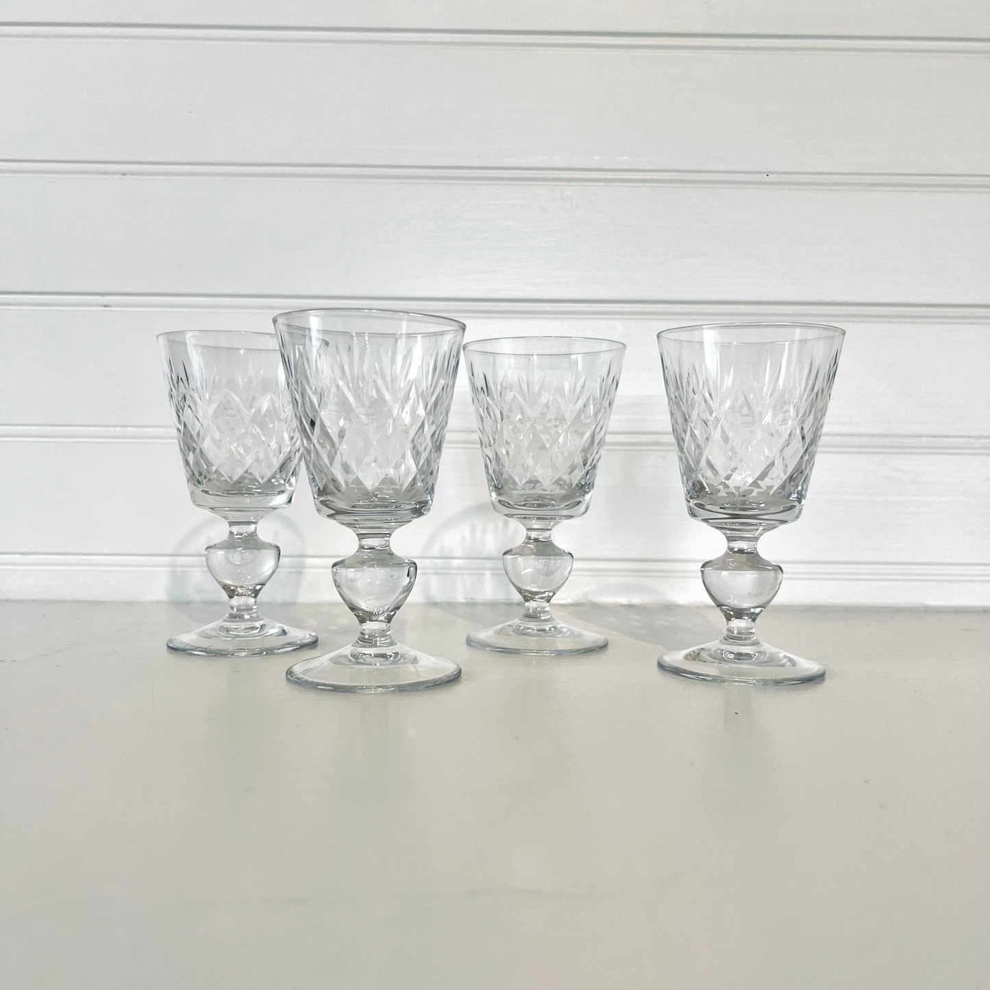Vintage Cut Wine Glass Set