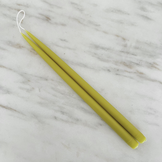 17 " Hand Dipped Beeswax Tapers | Chartreuse