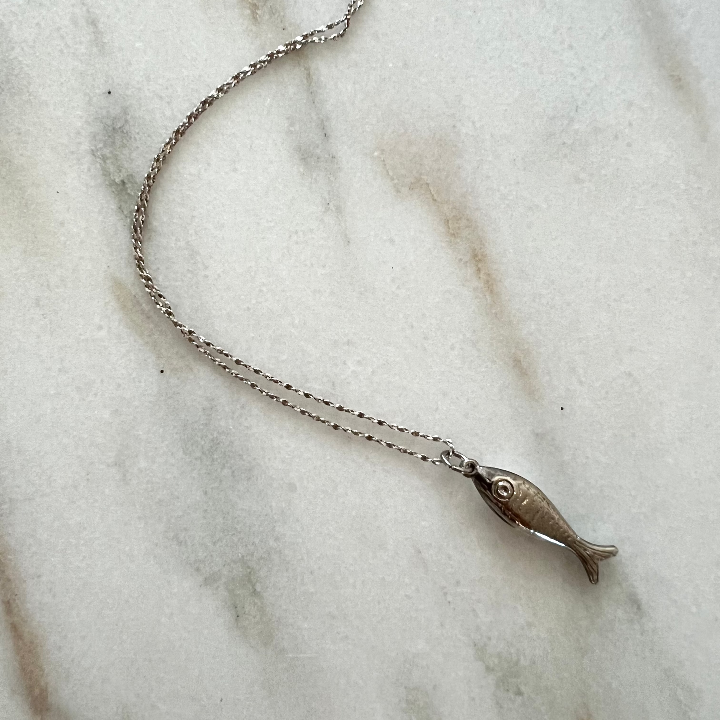 Vintage Sterling Fish Necklace