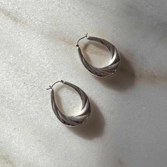 Vintage Sterling Silver Teardrop Earrings