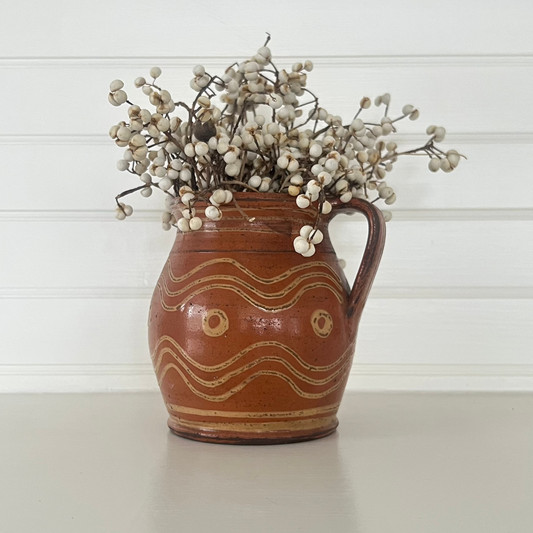 Redware Antique French Pitcher