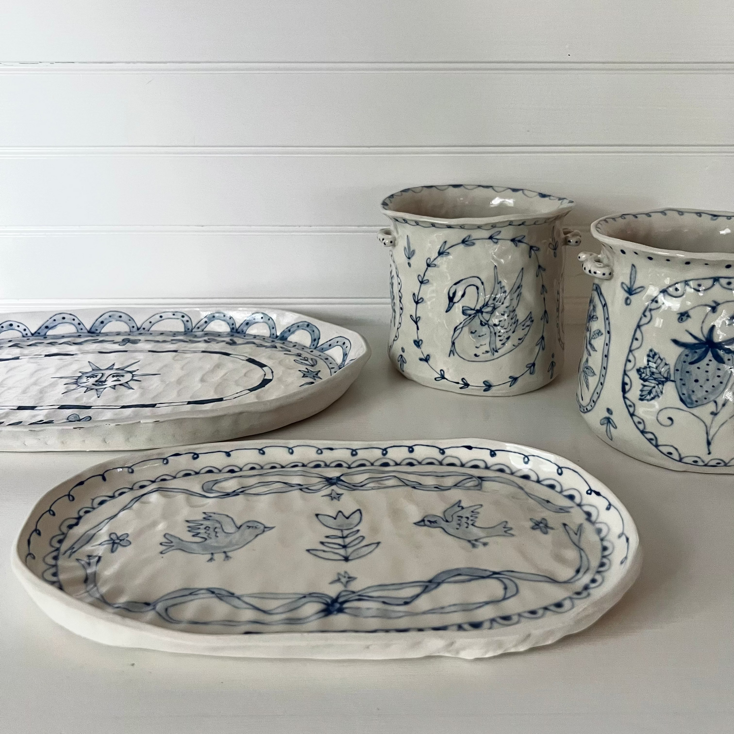Hand Painted Oval Platters | Mosco Studios