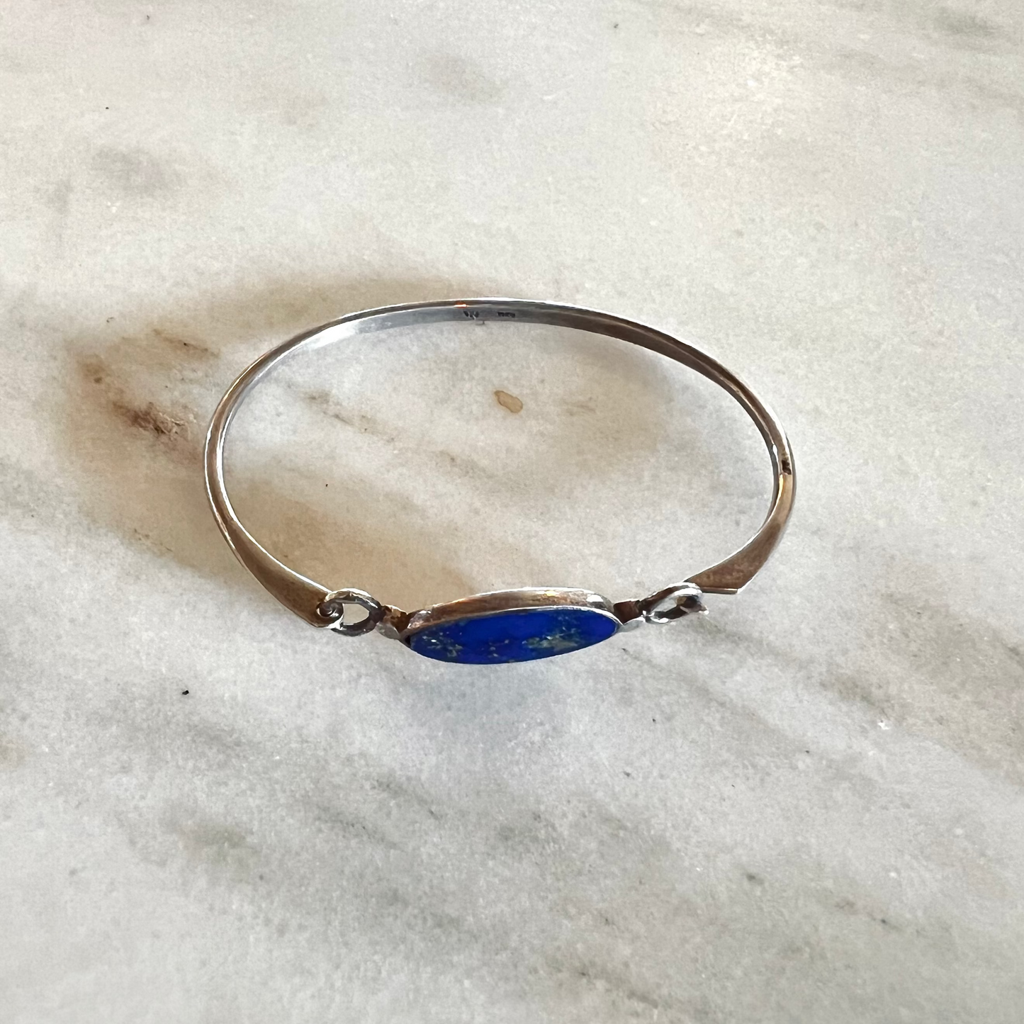 Vintage Sterling & Lapis Cuff Bracelet