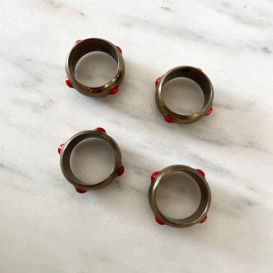 Vintage brass Napkin Ring Set