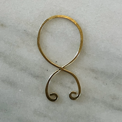 Sculptural Brass Book Jewelry