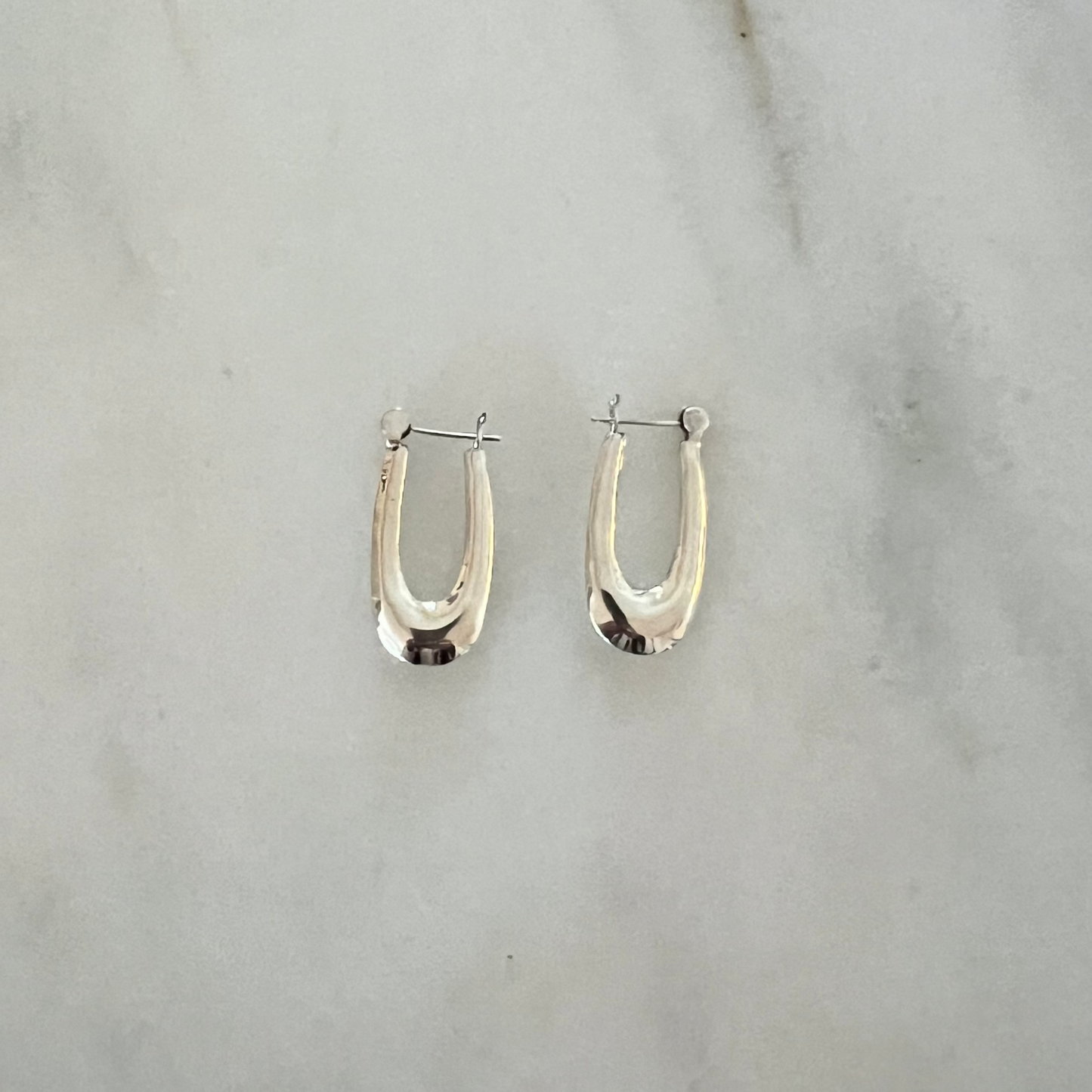 Vintage Sterling Silver U Earrings