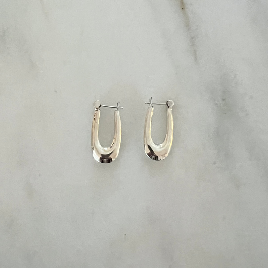 Vintage Sterling Silver U Earrings