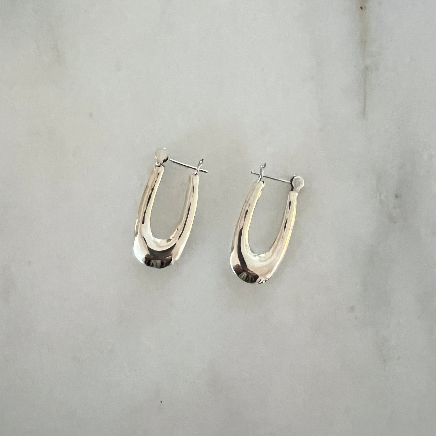 Vintage Sterling Silver U Earrings