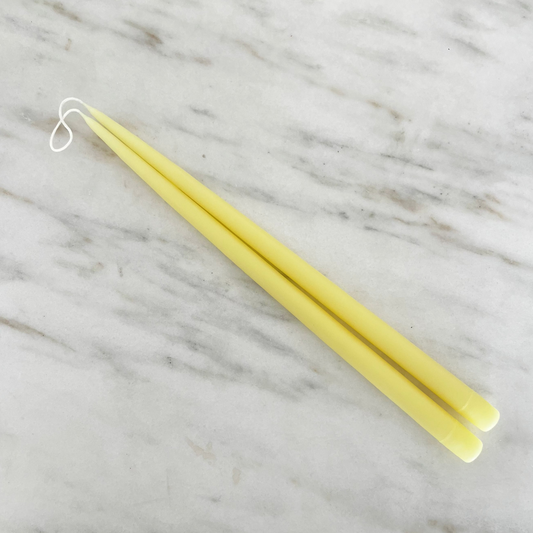 17" Hand Dipped Beeswax Tapers | Yellow