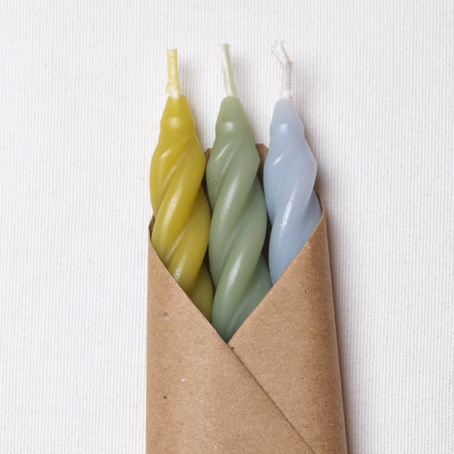 Spiral Beeswax Candles Set | Hydrangea