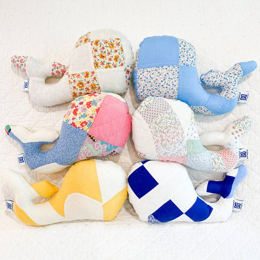 Vintage Quilt Stuffed Whale