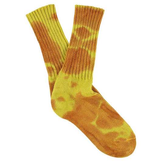 Women's Tie Dye Socks | Rust & Yellow