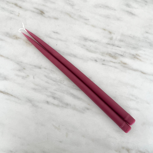 17" Hand Dipped Beeswax Tapers | Antique Rose