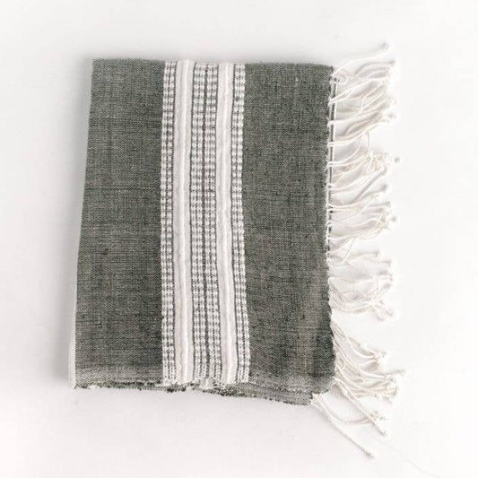 Aden Hand Towel |  Gray with Natural