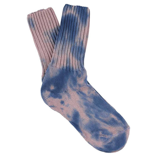 Women Tie Dye Socks | Indigo & Coral
