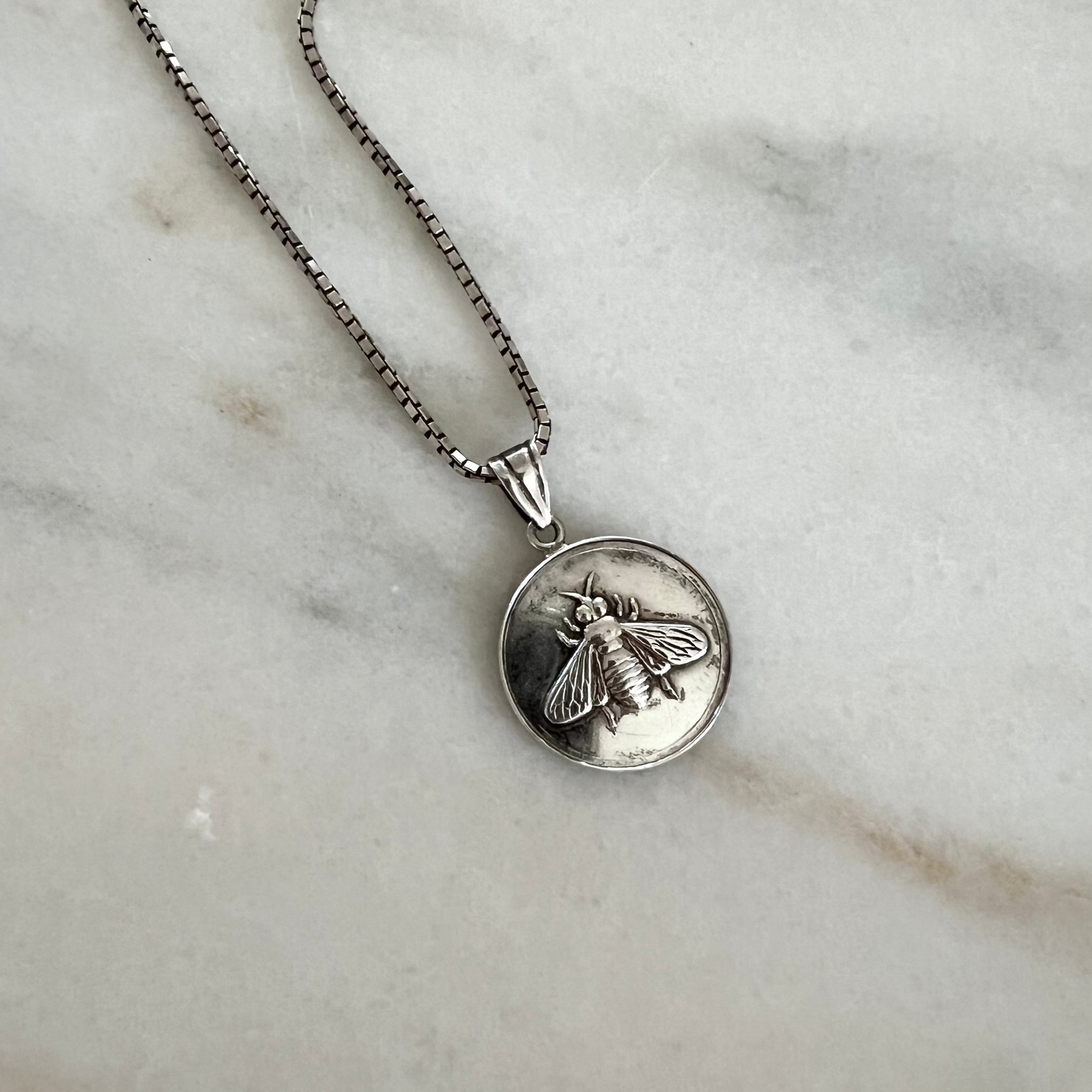 Vintage Bee Pendant Necklace