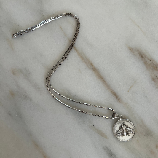 Vintage Bee Pendant Necklace