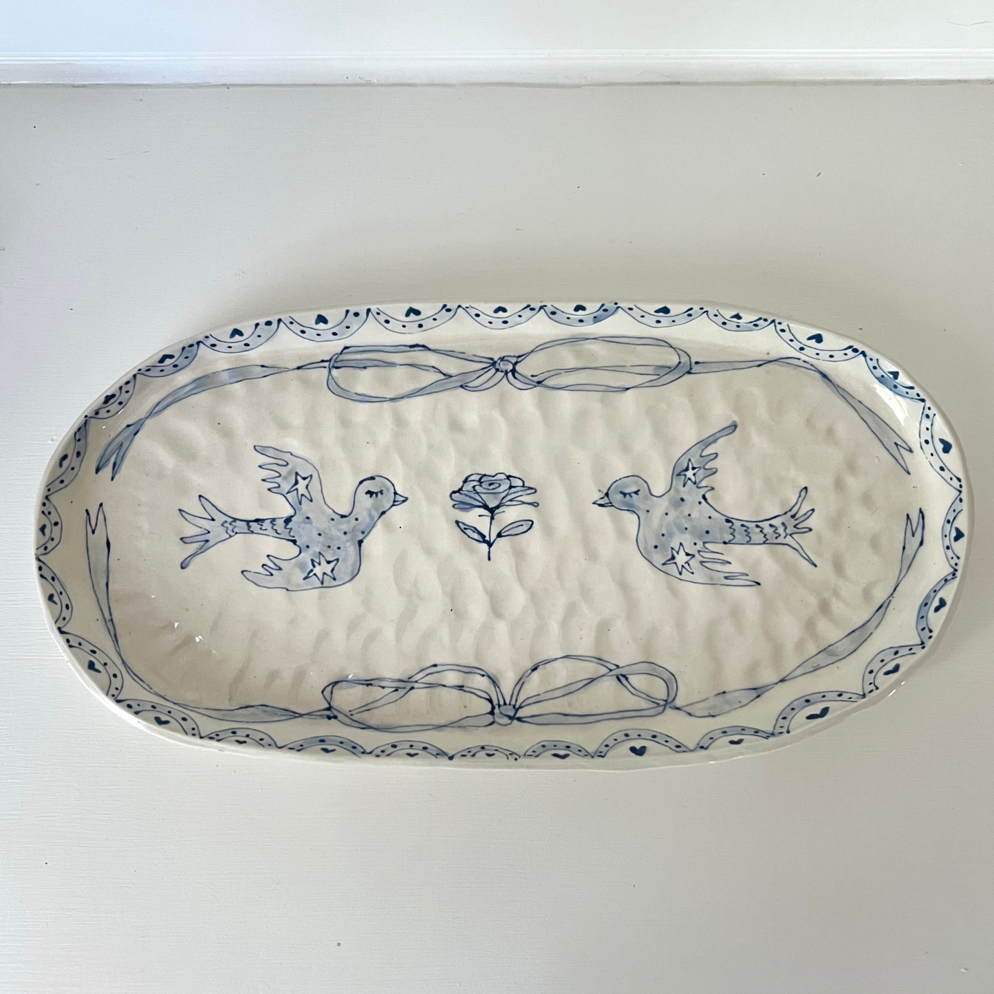Hand Painted Oval Tray | Large
