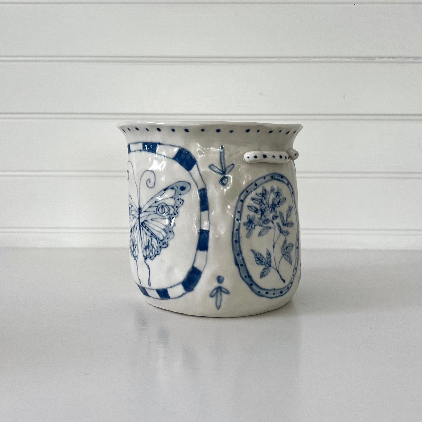 Hand painted Mini Crock by Mosco Studios
